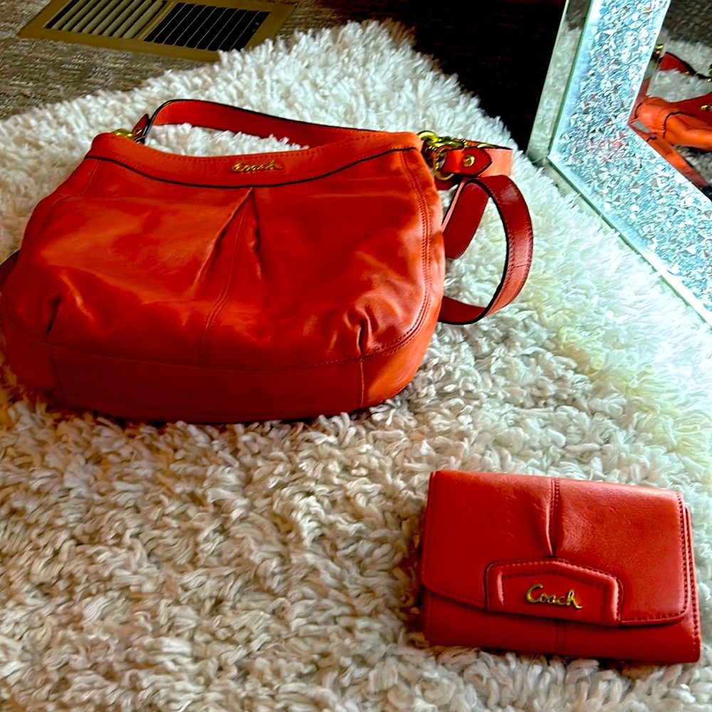 Leather coach purse